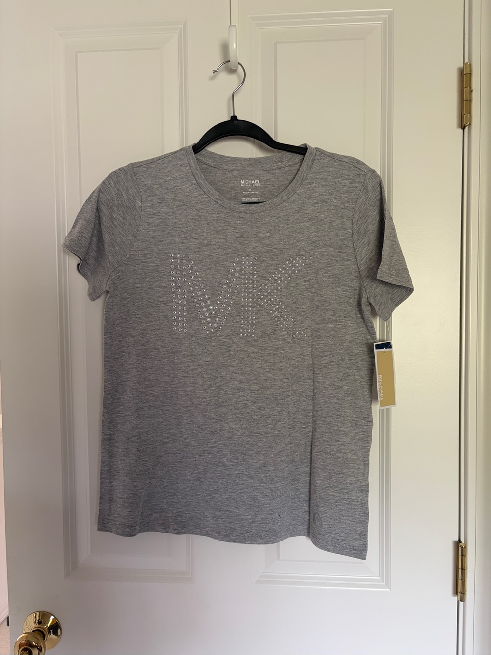 Michael Kors Light Gray Crewneck Tee with Subtle Logo